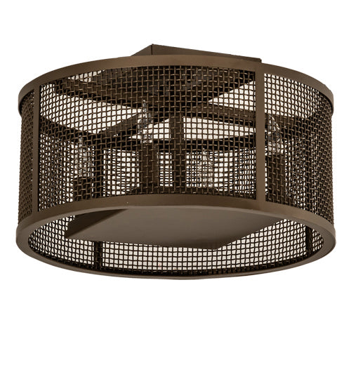 Meyda Tiffany 233547 Four Light Flushmount, Brown Metallic