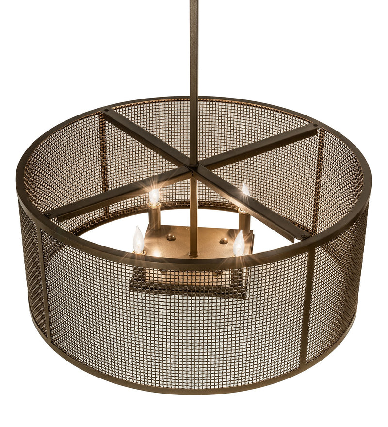 Meyda Tiffany 233548 Four Light Pendant, Brown Metallic