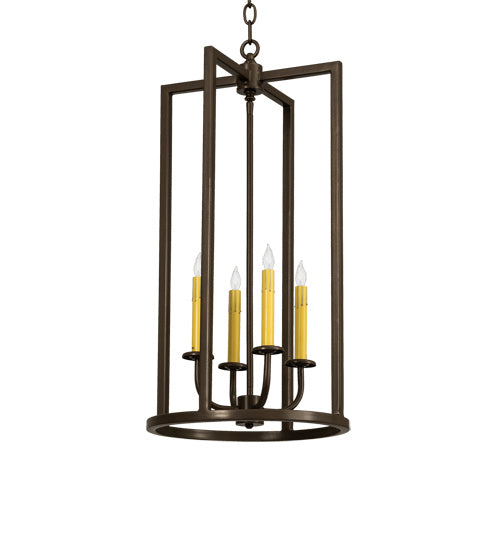 Meyda Tiffany 233605 Four Light Pendant, Brown Metallic