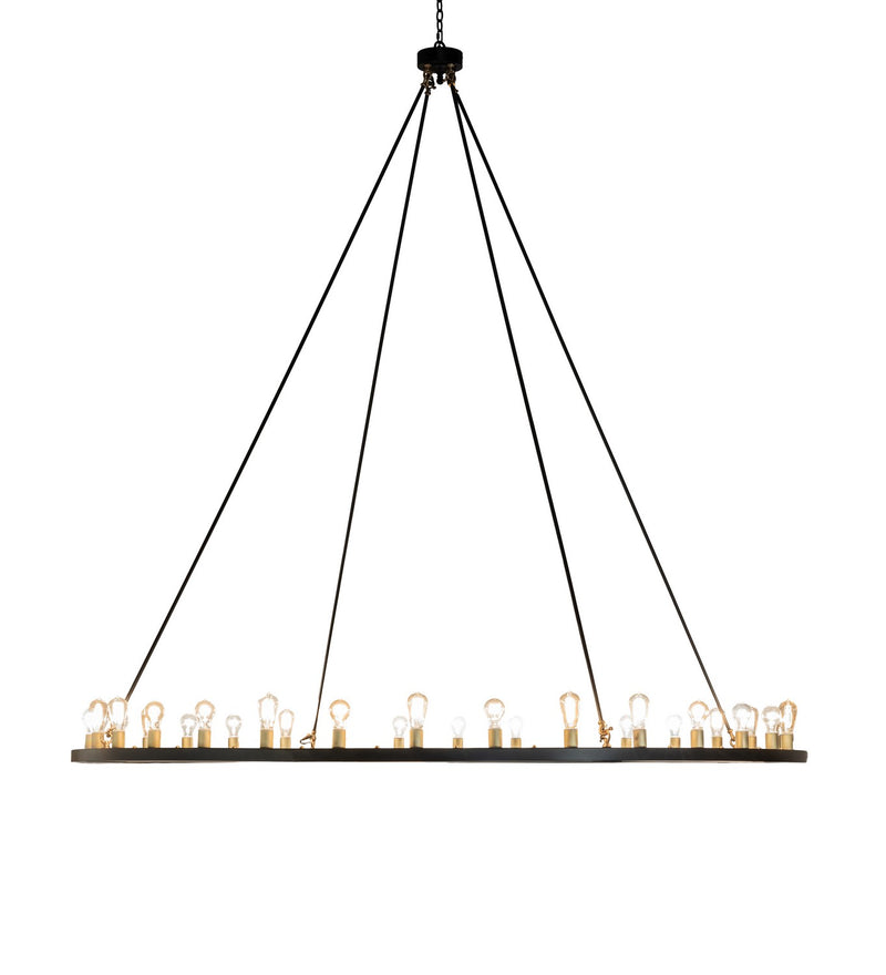 Meyda Tiffany 233791 32 Light Chandelier, Solar Black And Brushed Brass
