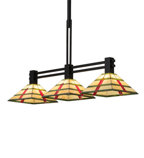 Meyda Tiffany 233797 Three Light Pendant, Black Metal