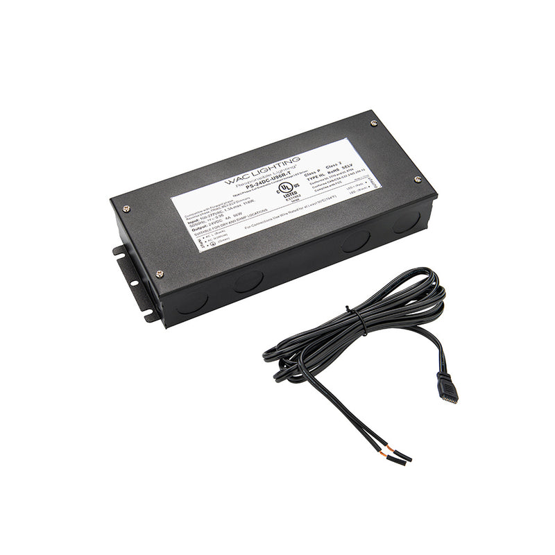 W.A.C. Lighting PS-24DC-U96R-T Remote Enclosed Power Supply, Black