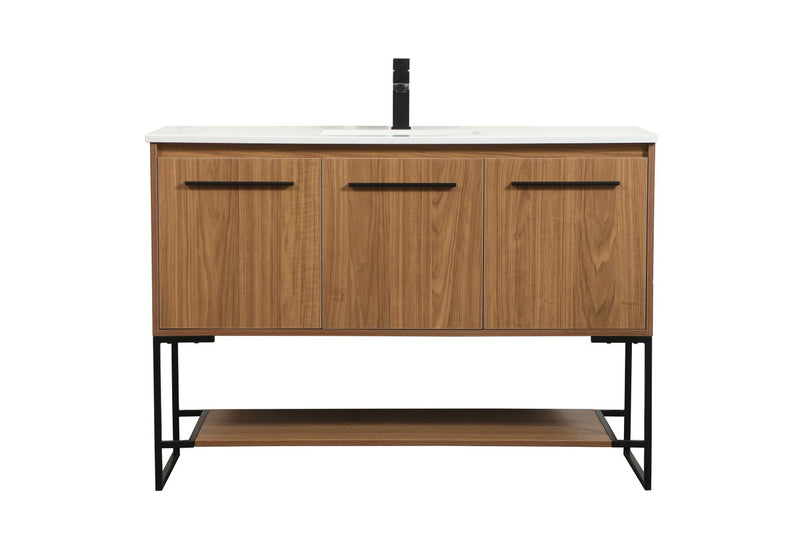 Elegant Lighting VF42548WB Single Bathroom Vanity, Walnut Brown