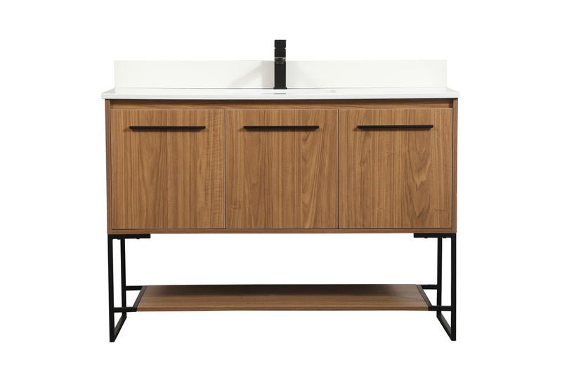 Elegant Lighting VF42548WB-BS Single Bathroom Vanity, Walnut Brown