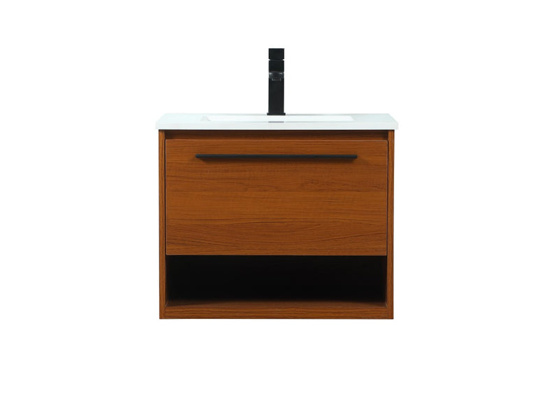 Elegant Lighting VF43524MTK Vanity Sink Set, Teak