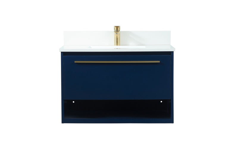 Elegant Lighting VF43530MBL-BS Vanity Sink Set, Blue