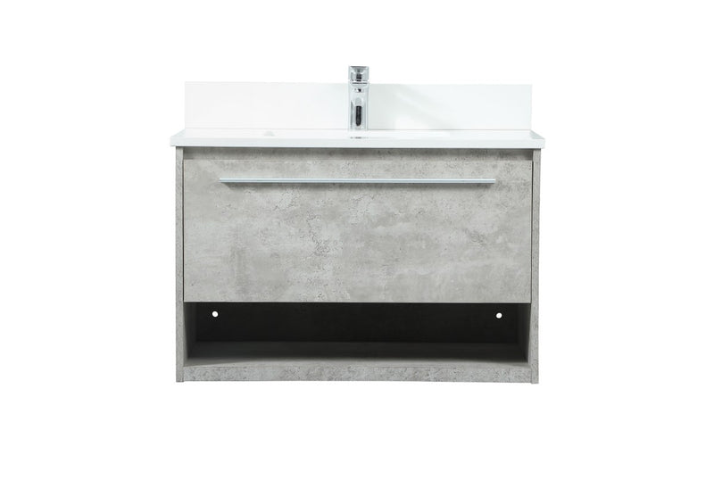 Elegant Lighting VF43530MCG-BS Vanity Sink Set, Concrete Grey
