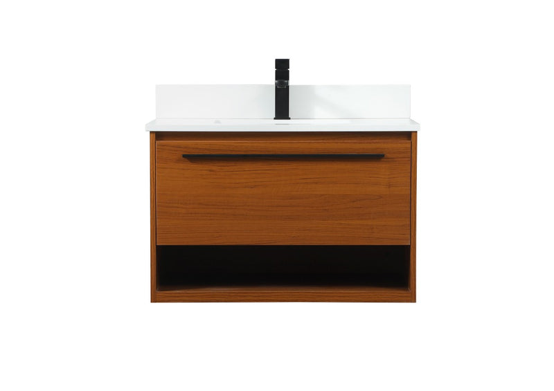 Elegant Lighting VF43530MTK-BS Vanity Sink Set, Teak