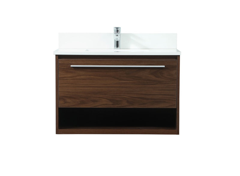 Elegant Lighting VF43530MWT-BS Vanity Sink Set, Walnut