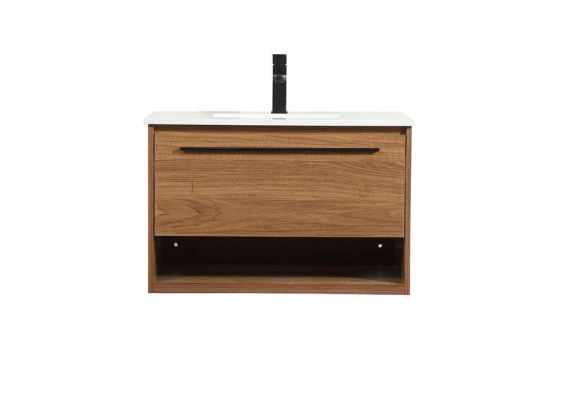 Elegant Lighting VF43530WB Single Bathroom Vanity, Walnut Brown