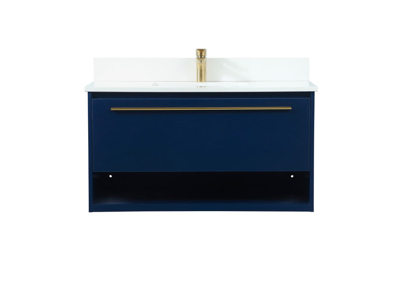 Elegant Lighting VF43536MBL-BS Vanity Sink Set, Blue