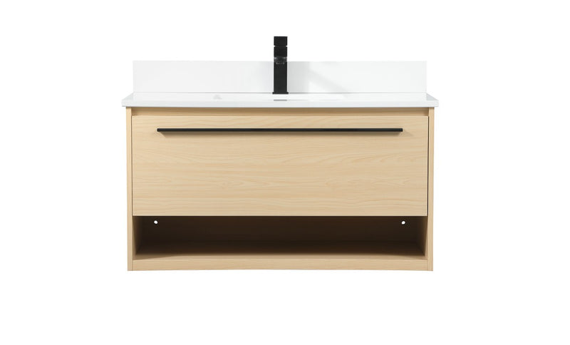 Elegant Lighting VF43536MMP-BS Vanity Sink Set, Maple