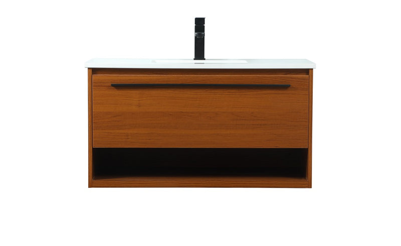 Elegant Lighting VF43536MTK Vanity Sink Set, Teak