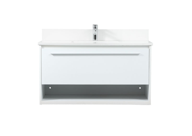 Elegant Lighting VF43536MWH-BS Vanity Sink Set, White