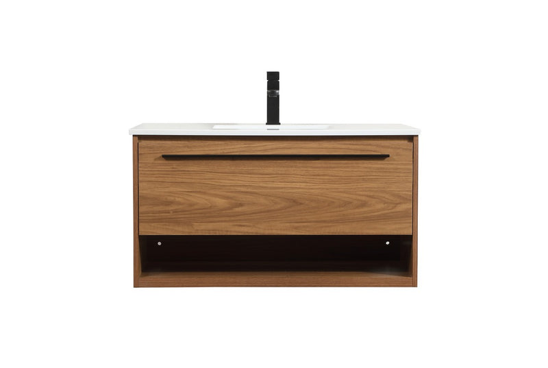 Elegant Lighting VF43536WB Single Bathroom Vanity, Walnut Brown