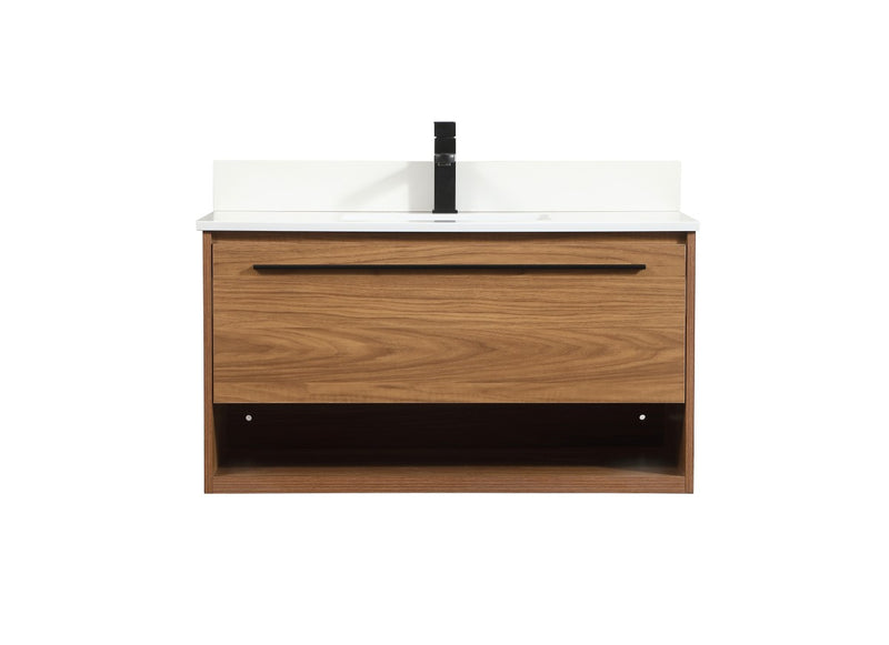 Elegant Lighting VF43536WB-BS Single Bathroom Vanity, Walnut Brown