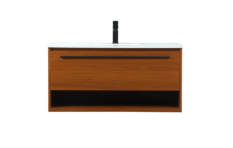Elegant Lighting VF43540MTK Vanity Sink Set, Teak