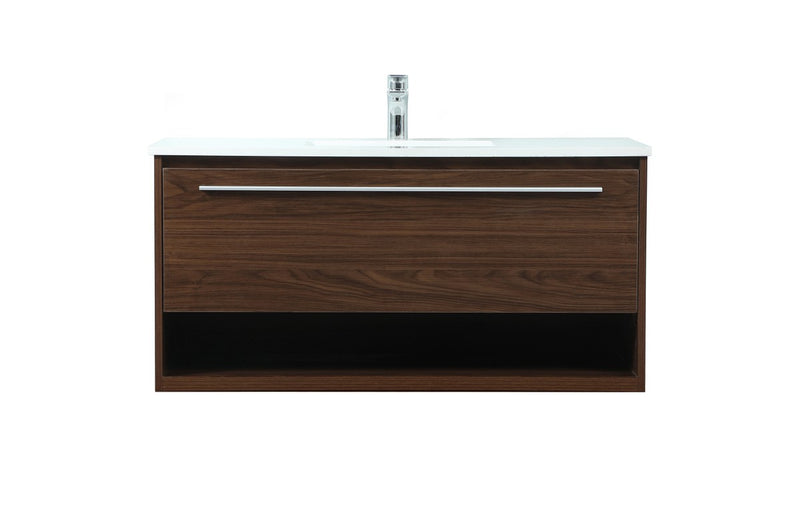 Elegant Lighting VF43540MWT Vanity Sink Set, Walnut