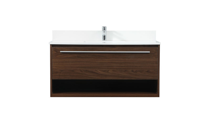 Elegant Lighting VF43540MWT-BS Vanity Sink Set, Walnut