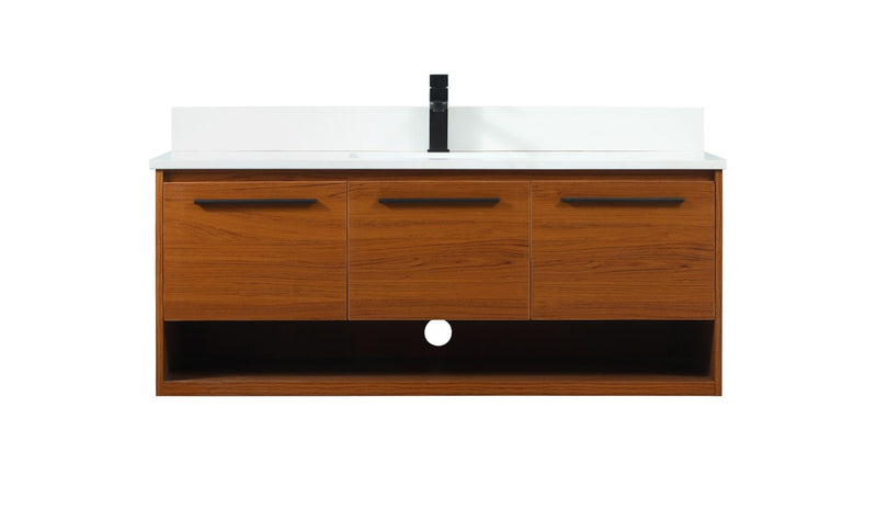 Elegant Lighting VF43548MTK-BS Vanity Sink Set, Teak