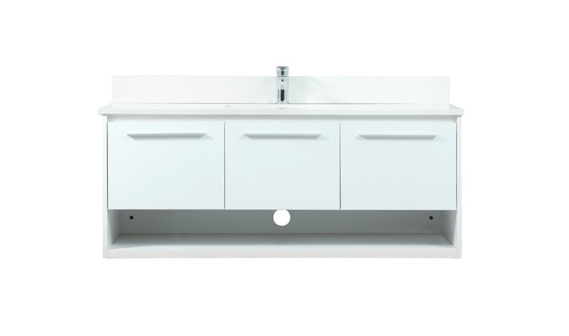 Elegant Lighting VF43548MWH-BS Vanity Sink Set, White