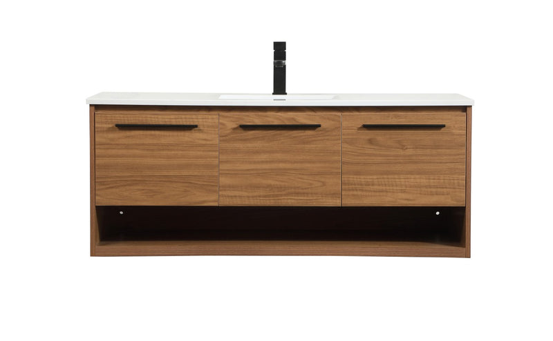 Elegant Lighting VF43548WB Single Bathroom Vanity, Walnut Brown