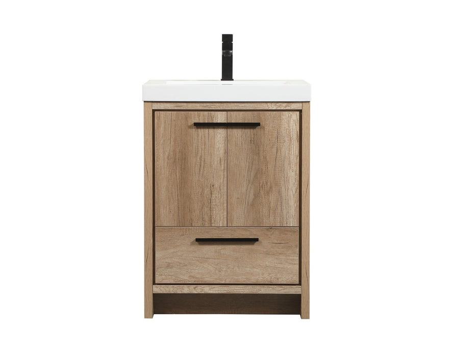 Elegant Lighting VF46024NT Single Bathroom Vanity, Natural Oak
