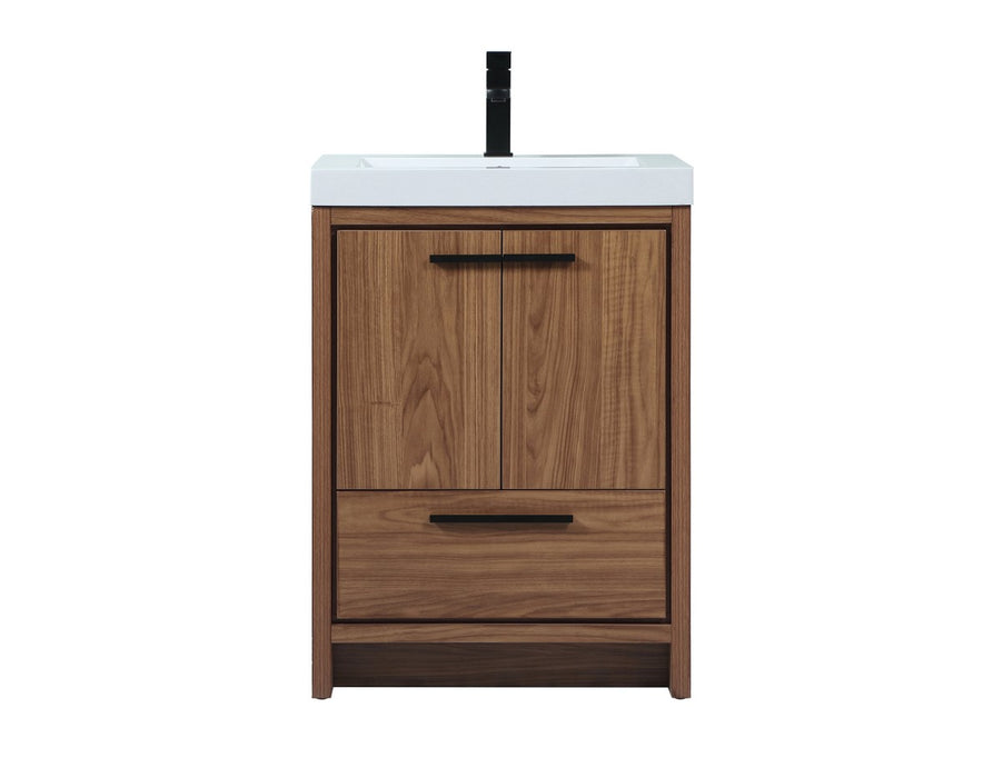Elegant Lighting VF46024WB Single Bathroom Vanity, Walnut Brown