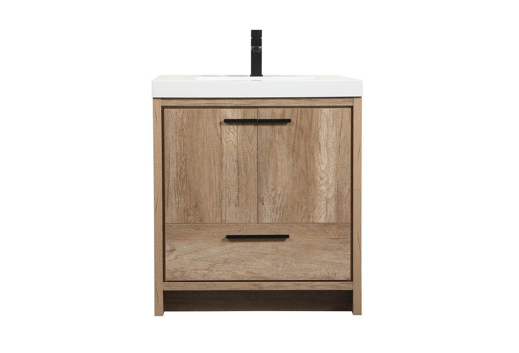 Elegant Lighting VF46030NT Single Bathroom Vanity, Natural Oak