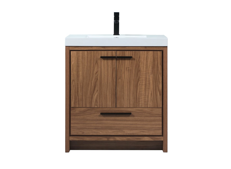 Elegant Lighting VF46030WB Single Bathroom Vanity, Walnut Brown