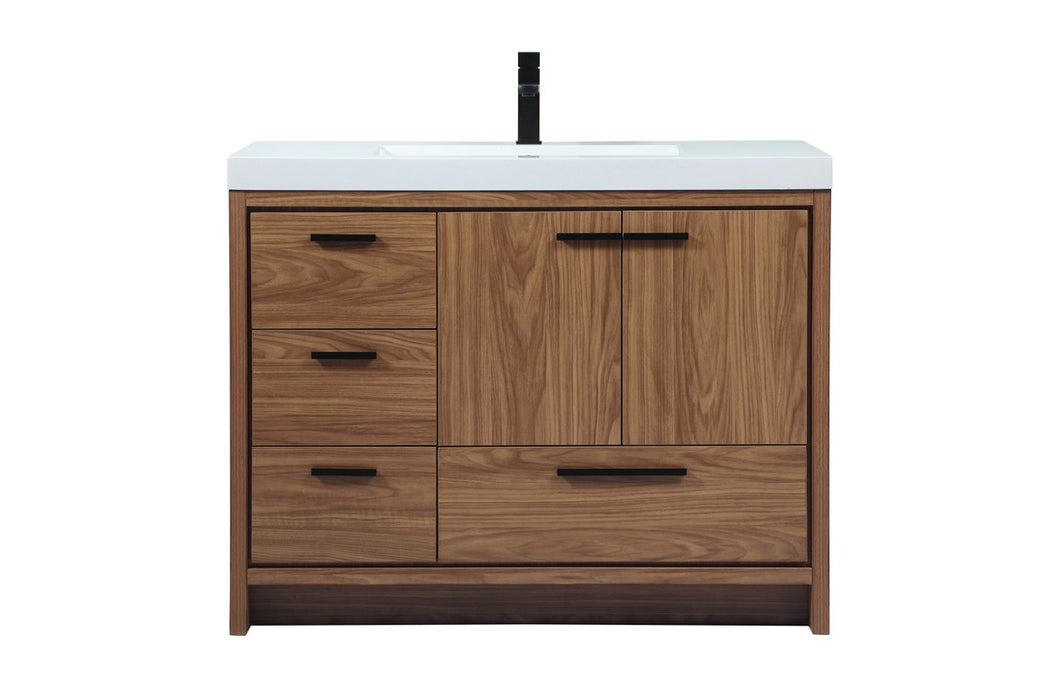 Elegant Lighting VF46042WB Single Bathroom Vanity, Walnut Brown
