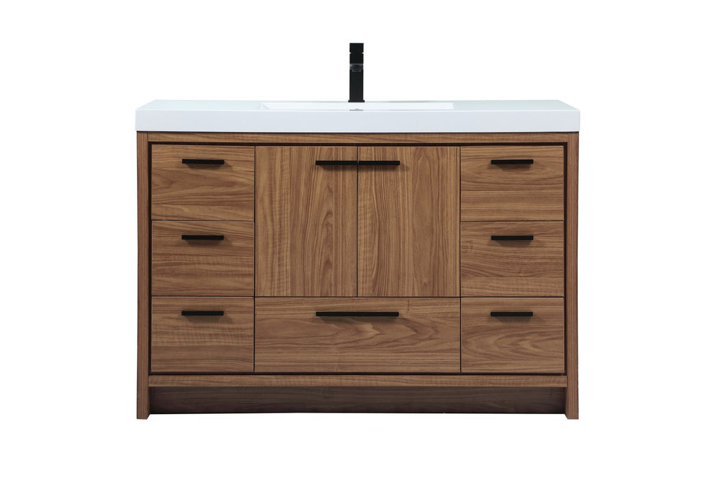 Elegant Lighting VF46048WB Single Bathroom Vanity, Walnut Brown