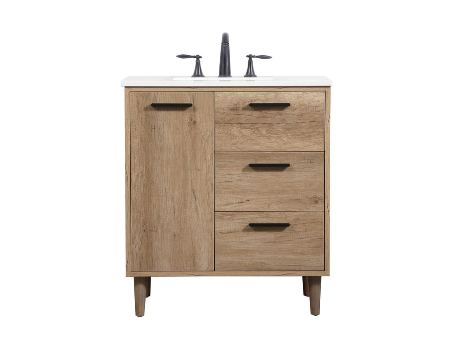 Elegant Lighting VF47030NT Single Bathroom Vanity, Natural Oak