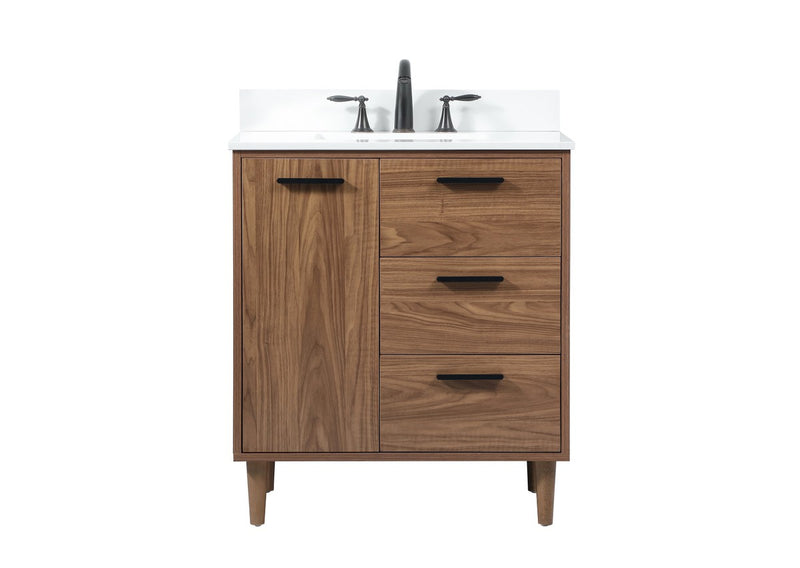 Elegant Lighting VF47030WB-BS Single Bathroom Vanity, Walnut Brown