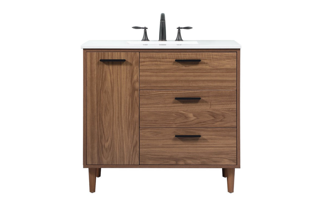 Elegant Lighting VF47036WB Single Bathroom Vanity, Walnut Brown