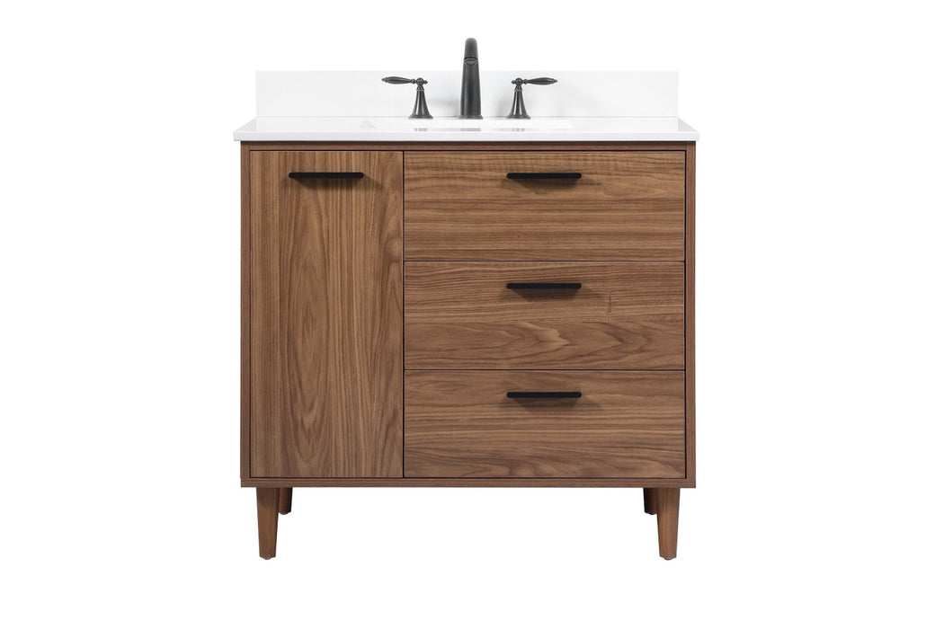Elegant Lighting VF47036WB-BS Single Bathroom Vanity, Walnut Brown