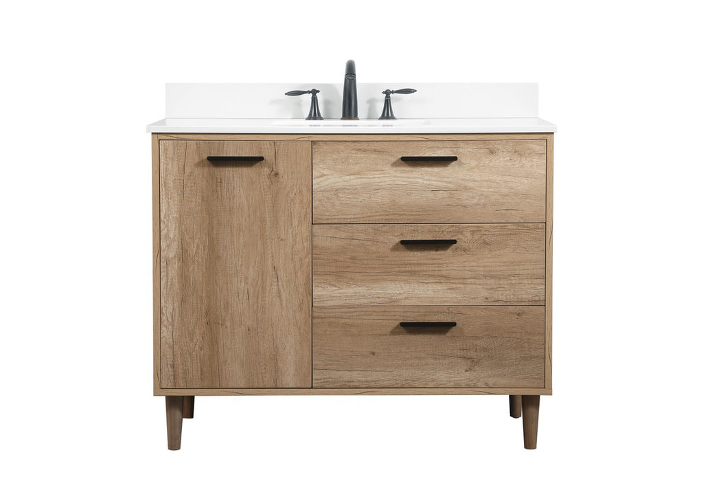 Elegant Lighting VF47042NT-BS Single Bathroom Vanity, Natural Oak