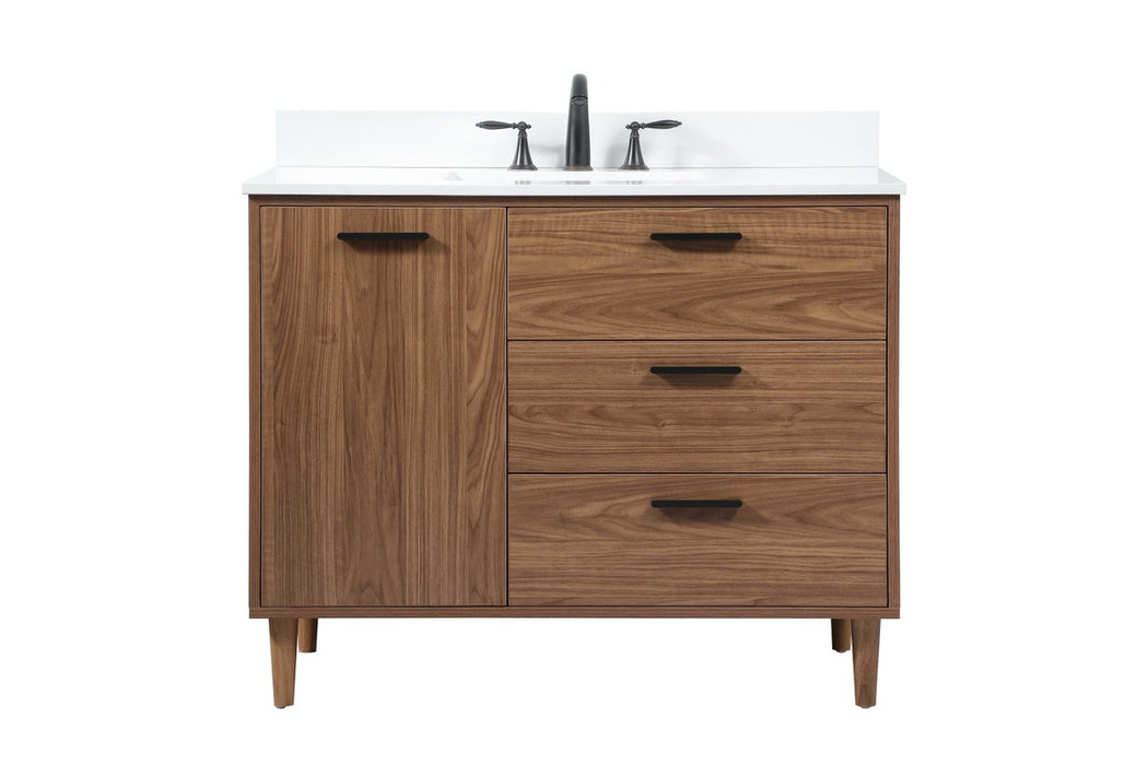 Elegant Lighting VF47042WB-BS Single Bathroom Vanity, Walnut Brown