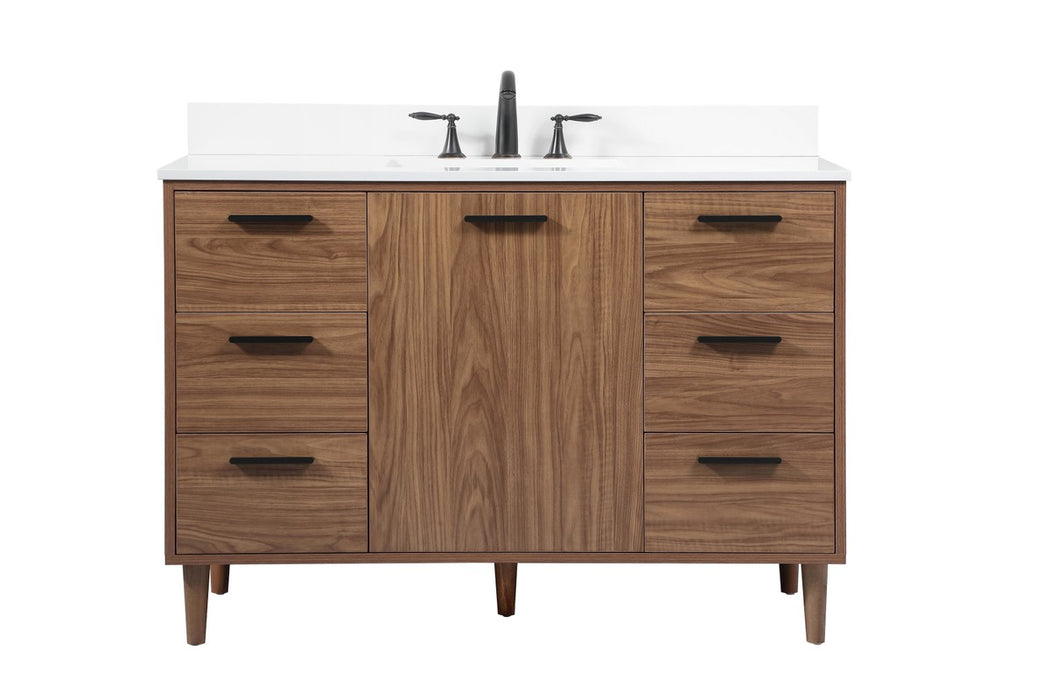 Elegant Lighting VF47048WB-BS Single Bathroom Vanity, Walnut Brown