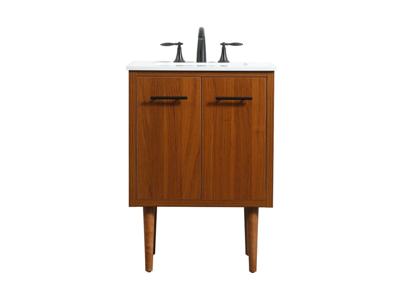 Elegant Lighting VF48024MTK Single Bathroom Vanity, Teak