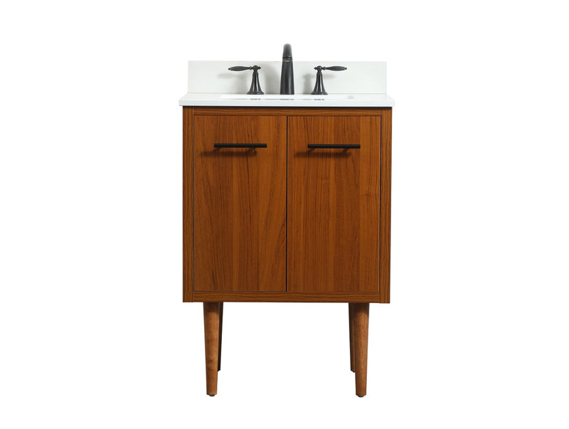 Elegant Lighting VF48024MTK-BS Single Bathroom Vanity, Teak