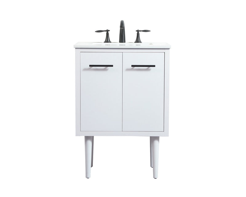 Elegant Lighting VF48024MWH Single Bathroom Vanity, White