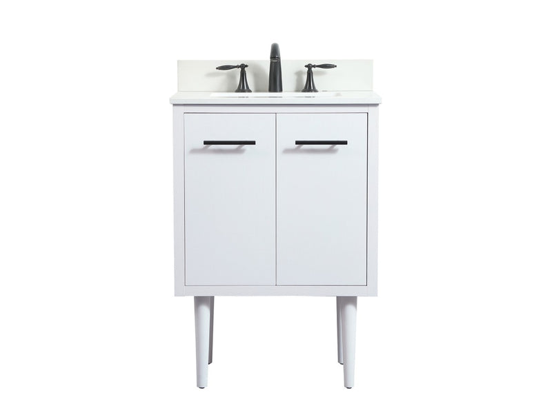 Elegant Lighting VF48024MWH-BS Single Bathroom Vanity, White
