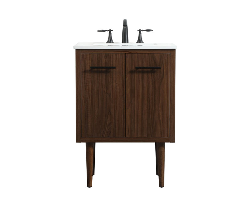 Elegant Lighting VF48024MWT Single Bathroom Vanity, Walnut