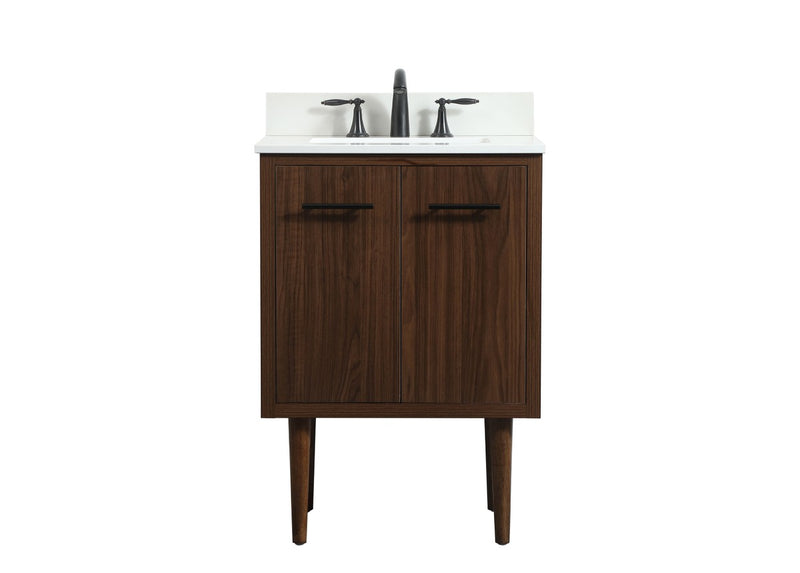 Elegant Lighting VF48024MWT-BS Single Bathroom Vanity, Walnut