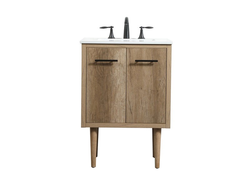 Elegant Lighting VF48024NT Single Bathroom Vanity, Natural oak