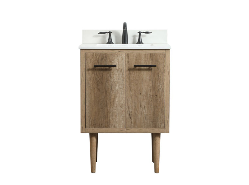 Elegant Lighting VF48024NT-BS Single Bathroom Vanity, Natural oak