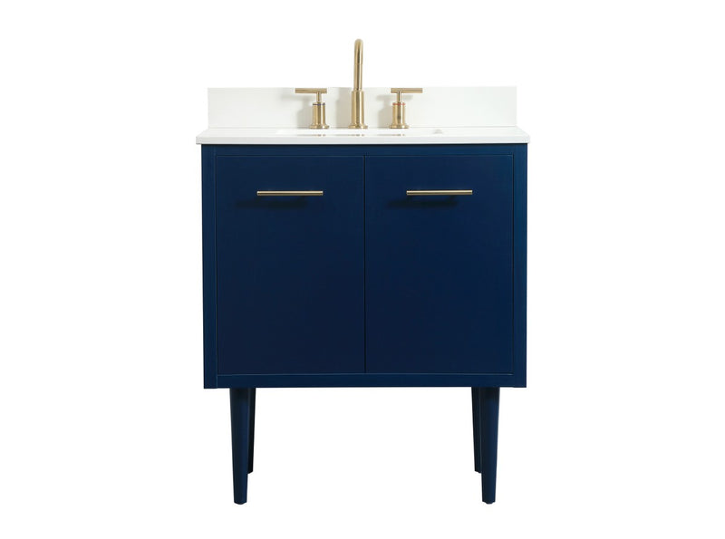 Elegant Lighting VF48030MBL-BS Single Bathroom Vanity, Blue