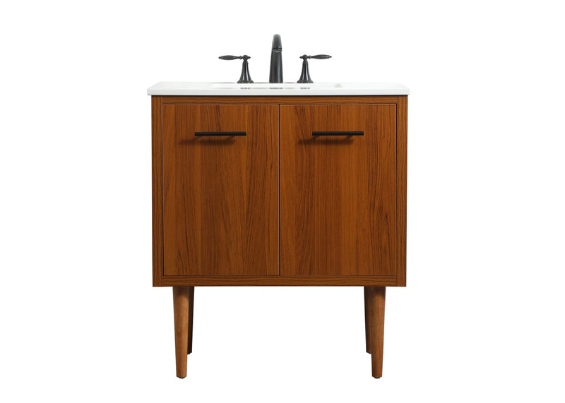Elegant Lighting VF48030MTK Single Bathroom Vanity, Teak