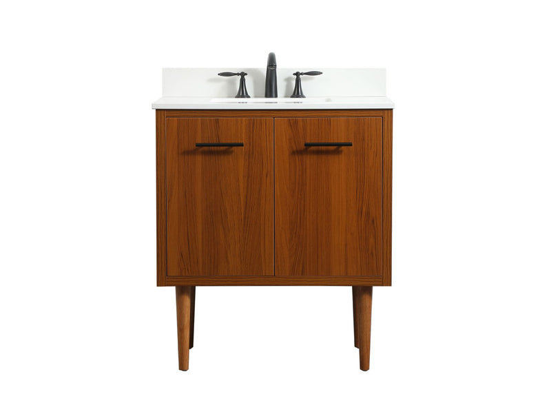 Elegant Lighting VF48030MTK-BS Single Bathroom Vanity, Teak